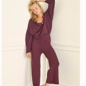 Free People Hailee Sweater Set - Deep Mulberry